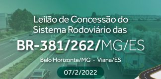 O leilão da BR-381/262/MG/ES acontecerá no dia 7 de fevereiro às 14h na B3, em São Paulo. A data foi decidida pela diretoria colegiada da ANTT
