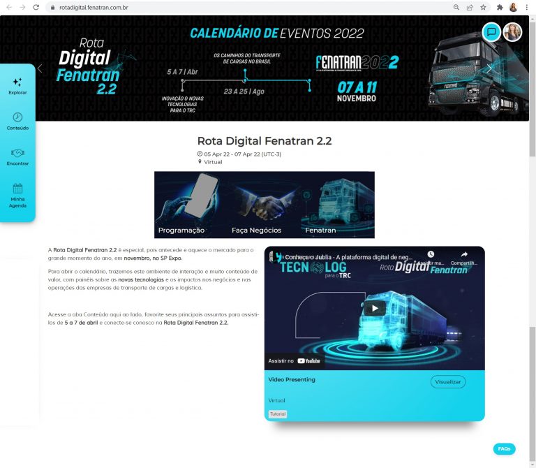 Fenatran estreia plataforma mais interativa para a Rota Digital 2.2